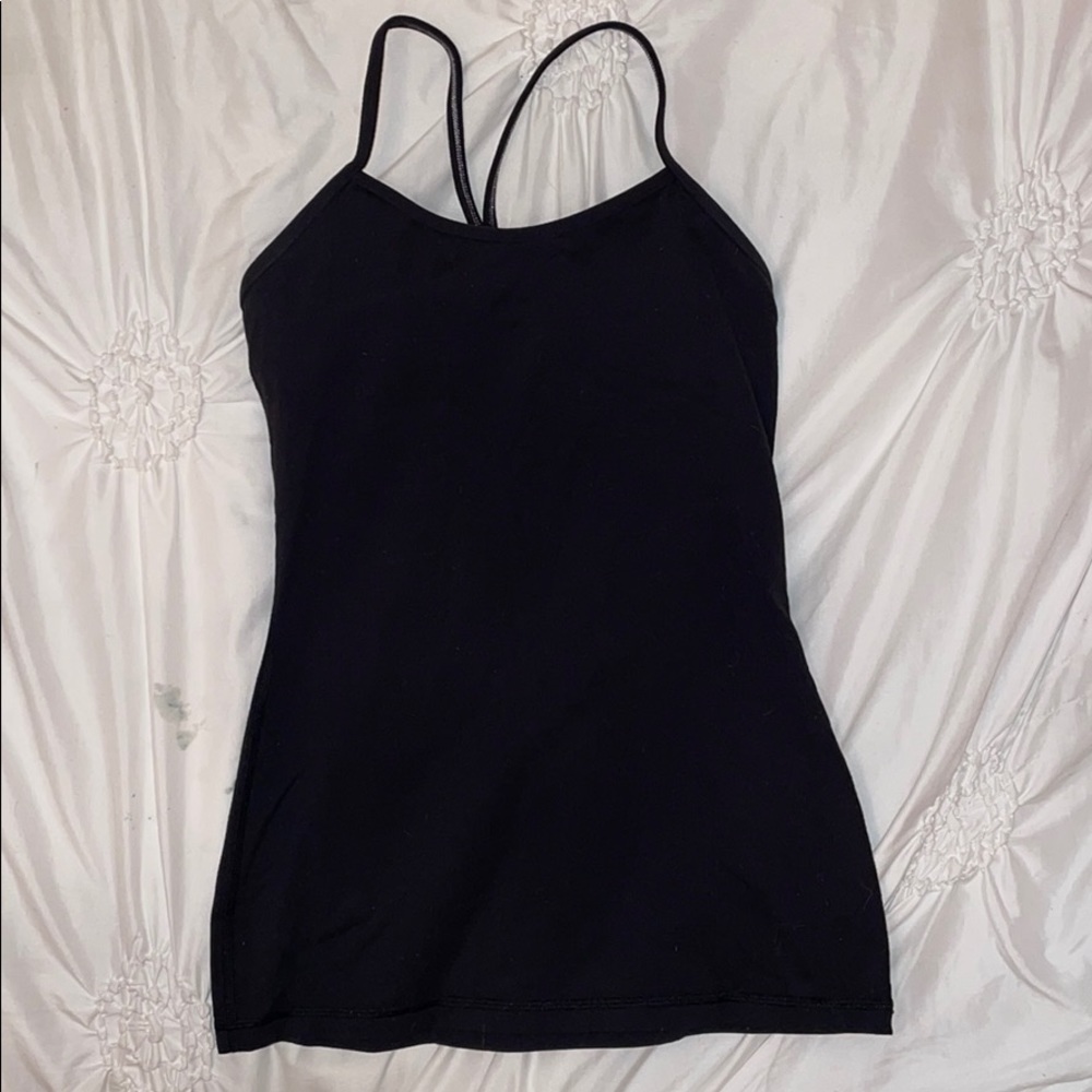 Lululemon Power Y tank black size 4